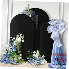 6FT/6.6FT/7.2FT Wedding Arch Cover Set of 3, Spandex Fitted 6 6.6 7.2FT Black
