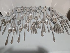 Flatware Silverware 69pcs Stainless Spoon Lot Mixed  Pieces & Sizes Art Crafts