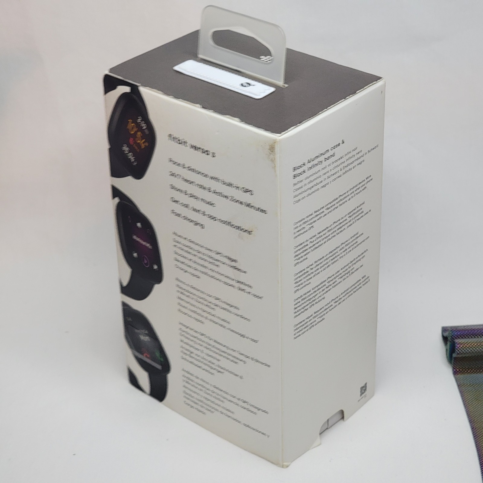 Fitbit Versa 3 Smart Watch Black With Band / Box - Tested And Works - No Charger