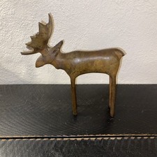 VTG Midcentury Moose Bronze Metal Figure Primitive Art Sculpture 8x8”