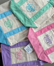 Trader Joe’s Mini Pastel Tote Bag Canvas BRAND NEW NWT