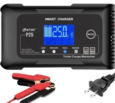 25 amp Lithium Battery Charger,12V and 24V Fully-Automatic Smart Car Battery ...