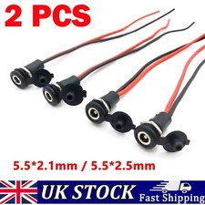 2X DC Female Panel Mount Power Supply Jack Socket Plug Connector 5.5x2.1mm/2.5mm