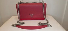 Prada Chain Crossbody Bag Saffiano Leather And Nylon Red 1BD009 New