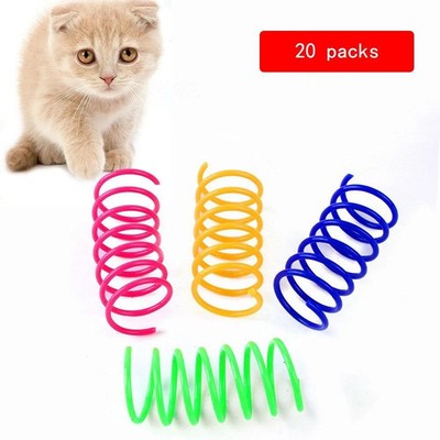 4 Stück Katzen-Frühlingsspielzeug für drinnen buntes Kunststoff-Frühlingsspielzeug interaktives Spielzeug