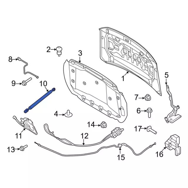Cilindro de elevación para Ford F-150 Lightning 2022-2024 (N/P NL3Z-16C826-B)