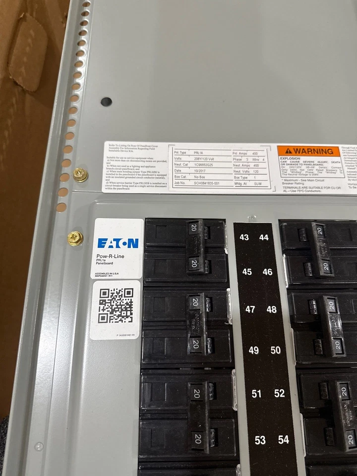 Eaton PRL1A Interior Panelboard 400 Amp Panel 400A 208/120V 3PH 4W MLO 42 Cir - Image 4 of 4