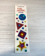 NIP MRS GROSSMAN Two Vintage 2x6" Sticker Sheets Sparkle shapes  1999