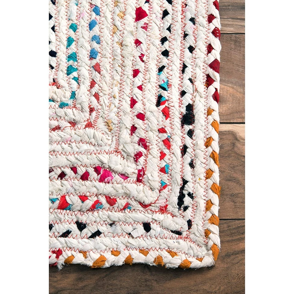 Alfombra Corredor 100% Algodón Alfombra Rectángulo Área Hecha a Mano Salón Moderno Alfombra Foto 3 de 4