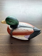 Vintage Jasco Ceramic Mallard Duck Decoy Figurine Clothes Lint Brush Taiwan 5