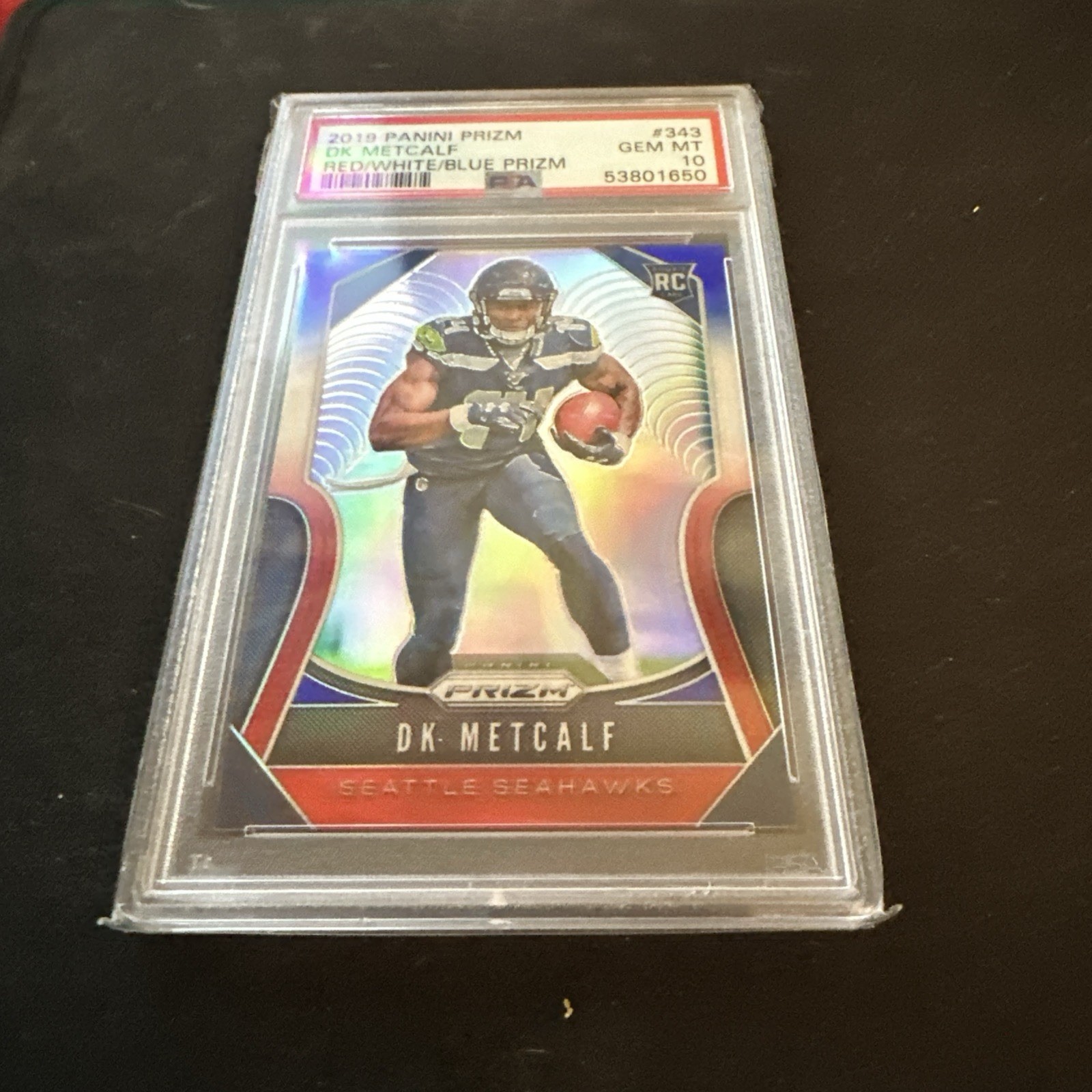 2019 Panini Prizm DK Metcalf Red White Blue Prizm RC PSA 10