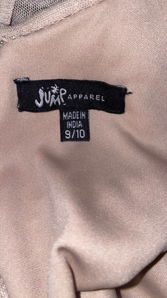 Y2K 90s Womens Beige Sequin Stretchy Whimsigoth Boho Formal Prom Maxi Dress Sz 9 - Image 3 of 4