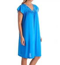 Shadowline Lingerie Rosebud Short Cap Sleeve Gown Sapphire