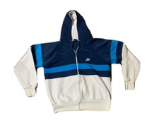 VTG 80 s Nike Men s Zip Up Striped Hoodie Sweatshirt Size Large