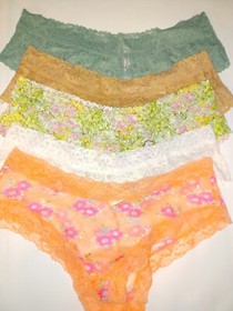 Victoria Secret 5 pack No Show Lace Panty Lot Sexy S M L XL XXL cheeky floral