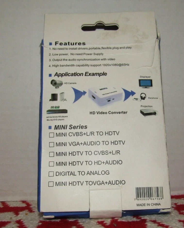 HDMI2AV Mini Converter HDMI To AV Adapter HDMI To RCA 1080P HD Video Audio Box - Image 2 of 4