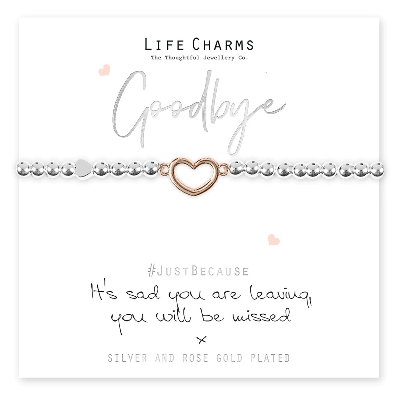 Sad You are Leaving Bracelet – Life Charms Silver Plated Jewellery Gift For Her