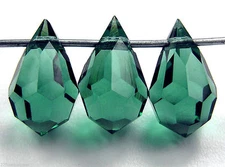 12 Czech Machine Cut Drop Pendant 6x10mm Turmaline, Superior Quality