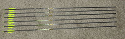 6 New Gold Tip Kinetic Pierce 300 Spine Arrows - 9.1 GPI- GoldTip