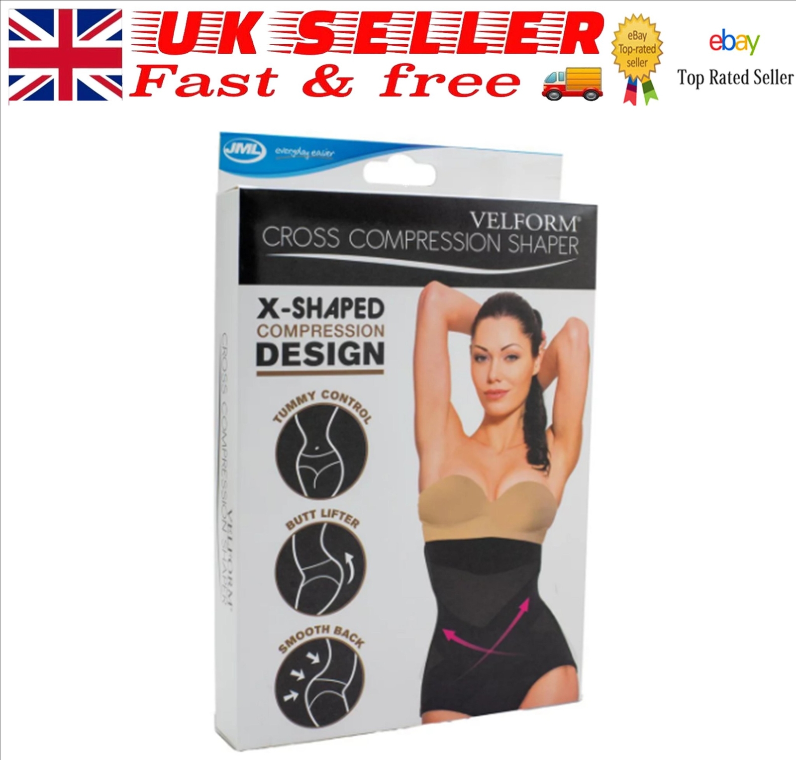 JML Velform Cross Compression Shaper Short Black Large