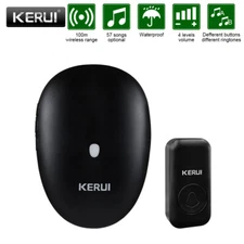 Wireless Doorbell 1 Plug-in Receiver 1 Push Button KERUI Door Chime 57 Songs