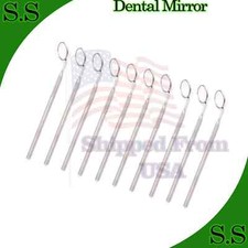 10 Pcs Dental Mouth Mirror #5 With Handle For Teeth's ENT Dental Instruments