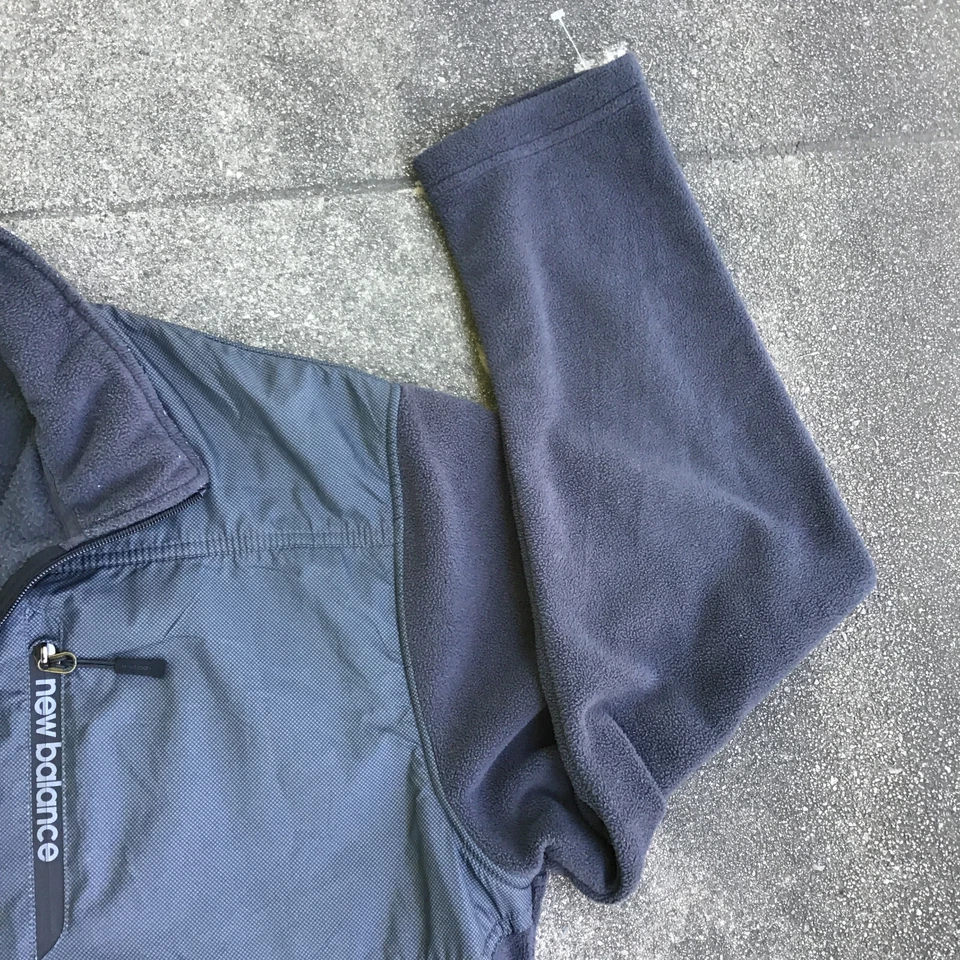 Chaqueta New Balance Polar Polar Fleece Cremallera Hombres XL Sudadera Gris Negro Foto 4 de 4