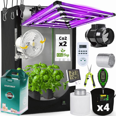 Growbox Komplettset LED 120x120 Gewächshaus Growtent Zuchtzelt +Lumatek 300W PRO