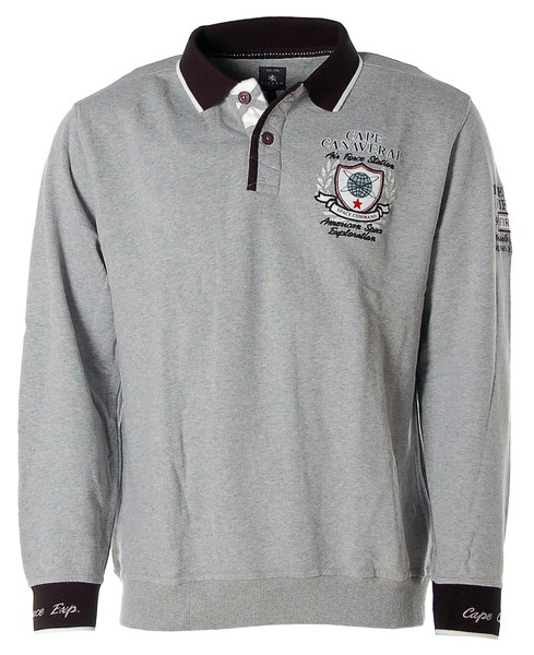 Kitaro Herren Sweatshirt Polo Pullover -Cape Canaveral Air Force- Grau L X5076-image