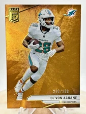 2024 Donruss Elite De’Von Achane /399 ORANGE SP #19 Miami Dolphins