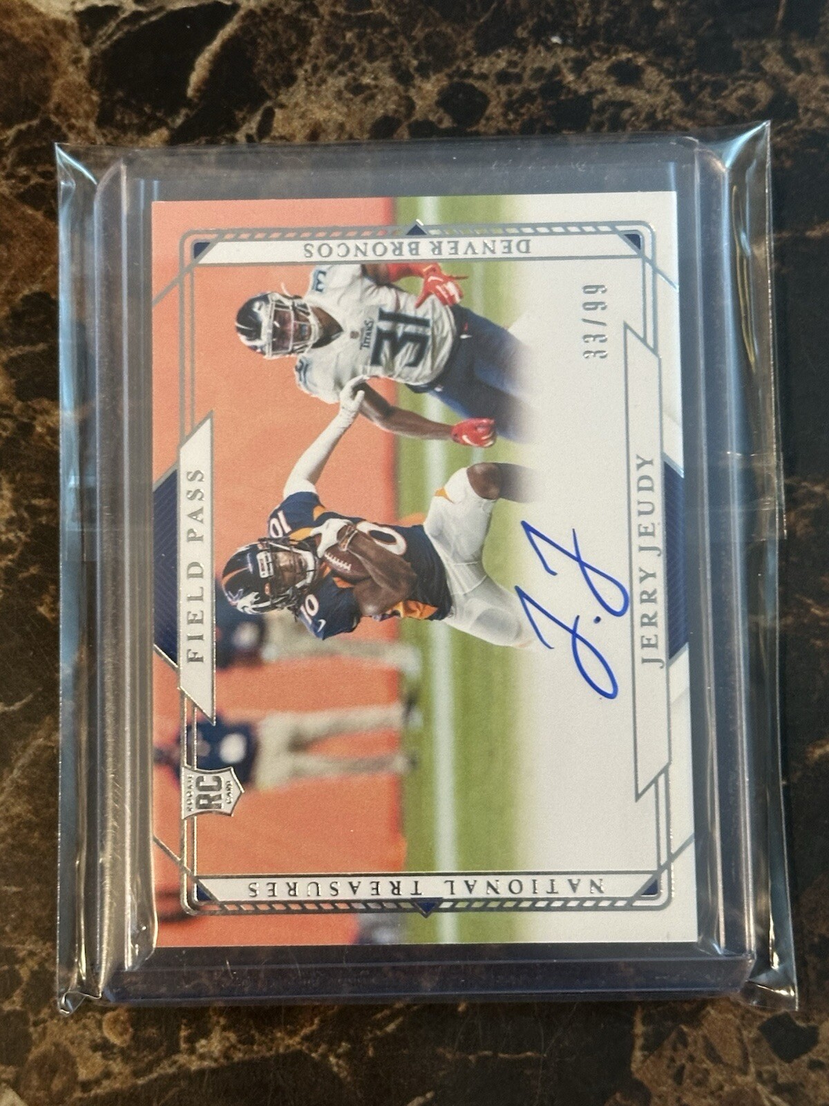 JERRY JEUDY 2020 NATIONAL TREASURES FIELD PASS ROOKIE RC AUTO 33/99 BRONCOS