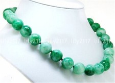 Genuine 6/8/10/12MM Natural Green Jade Round Gemstone Beads Necklace 18"