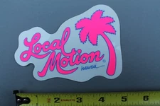 LOCAL MOTION Hawaii Surfboards Aloha Neon Pink Blue 80's LM2 OG Surfing STICKER