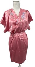 Vintage Victoria's Secret Gold Label Robe Floral NWT Pink Satin Short Kimono