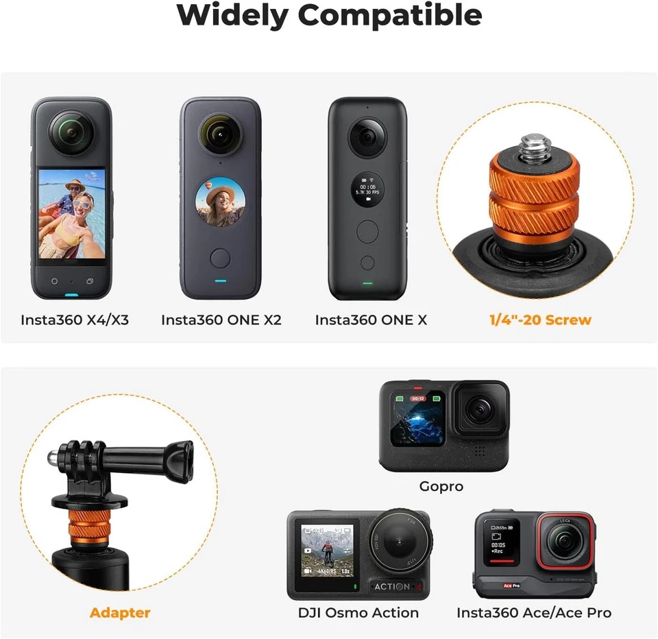 K&F Concept Selfie Stick Tripod Invisible Extendable for GoPro, DJI ,Insta 360 - Image 4 of 4