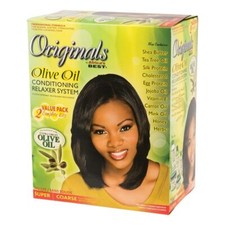 Brown Hair Care Relaxer System 2 Count with Olive Oil Shea Butter Oils
