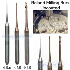 3Sizes Dental Roland Milling Burs CAD CAM Zirconia Cutting Bur Uncoated Lab PMMA