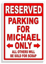 Personalized Parking Sign Wall Decal Metal Sign No Parking Customized MICHAEL