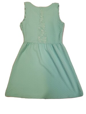 mint green dress fabric Miami A-line in Textured with Scalloped Edge Womens Sz M family-outfits