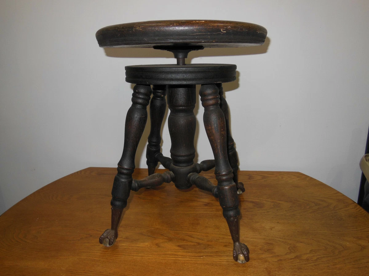 Vintage piano stool with storage hot sale