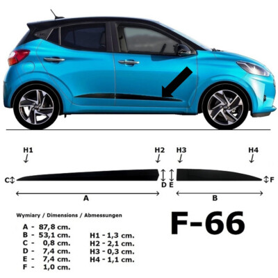 Seitenschutzleisten schwarz für Hyundai i10 3.Generation 5-Türer ab 12.2019- F66