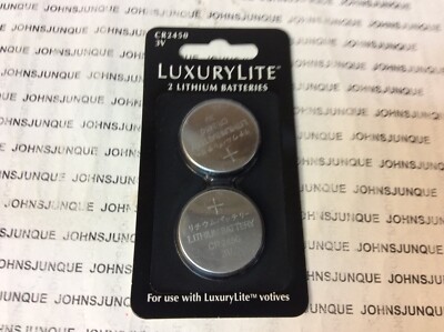 LUXURYLITE LITHIUM COIN BATTERIES New on sealed card GANZ #CR2450 3V 