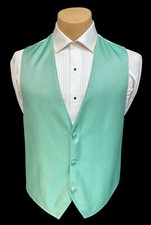 Men's Light Green Tuxedo Vest Cruise Formal Wedding Party Groom Prom L-Long LT