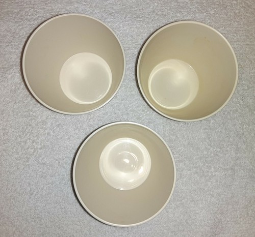 3 Tupperware Replacement Bowl 758 Beige For Condiment Caddy Almond - Picture 4 of 6