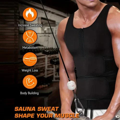 Herren Body Shaper Taillentrainer Sauna Schweiß Tank Bauch Fettverbrennung Shapewear - Bild 4 von 23