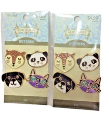 Sew-Ology Animal Enamel Shank Buttons 2 Packs