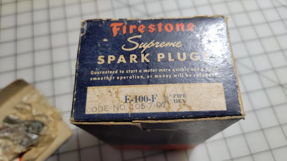 Lote 5 Bujías De Colección Firestone E-100-F, Tubo 1/2", Caja Original Hexagonal 15/16" Foto 3 de 4