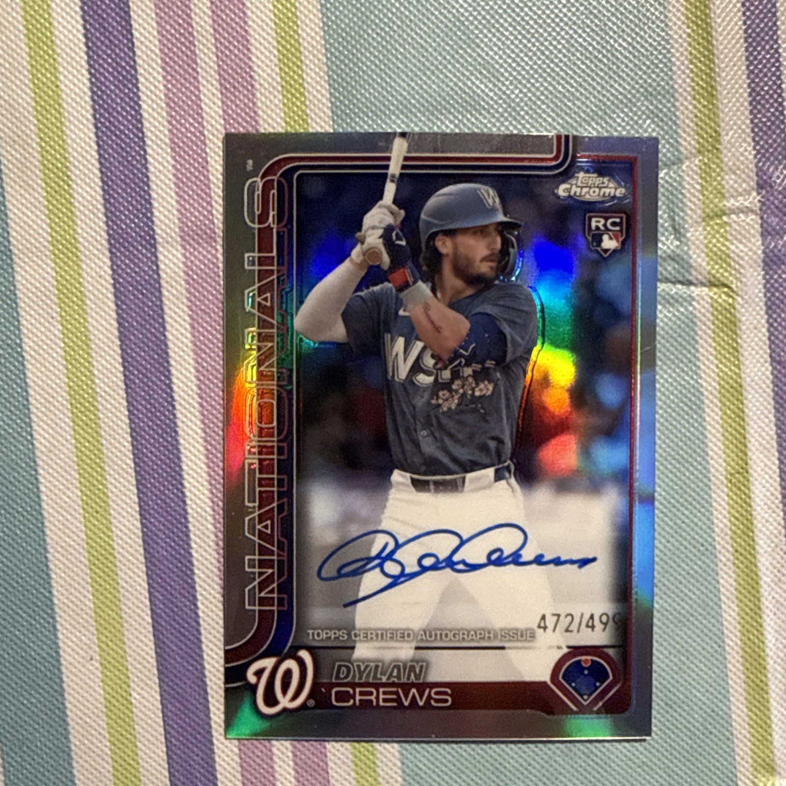 2025 Topps Chrome Dylan Crews Auto Refractor 472/499 #RA-DC Rookie RC Washington