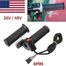 36V 48V 6 Pin Handlebar Grips Throttle E-Bike Electric Scooter w/ LED Display US