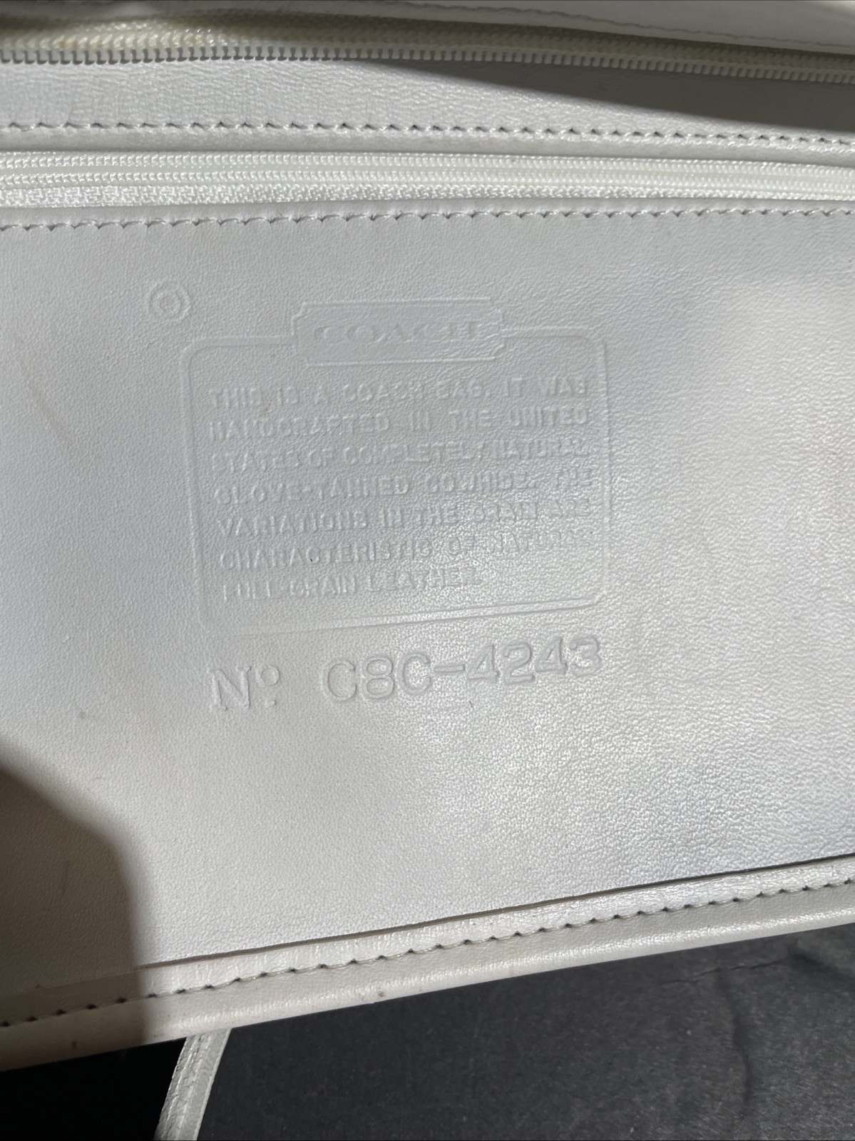 Vintage Coach Slim Bucket White Leather Shouder 4243 Bag  thumbnail 17